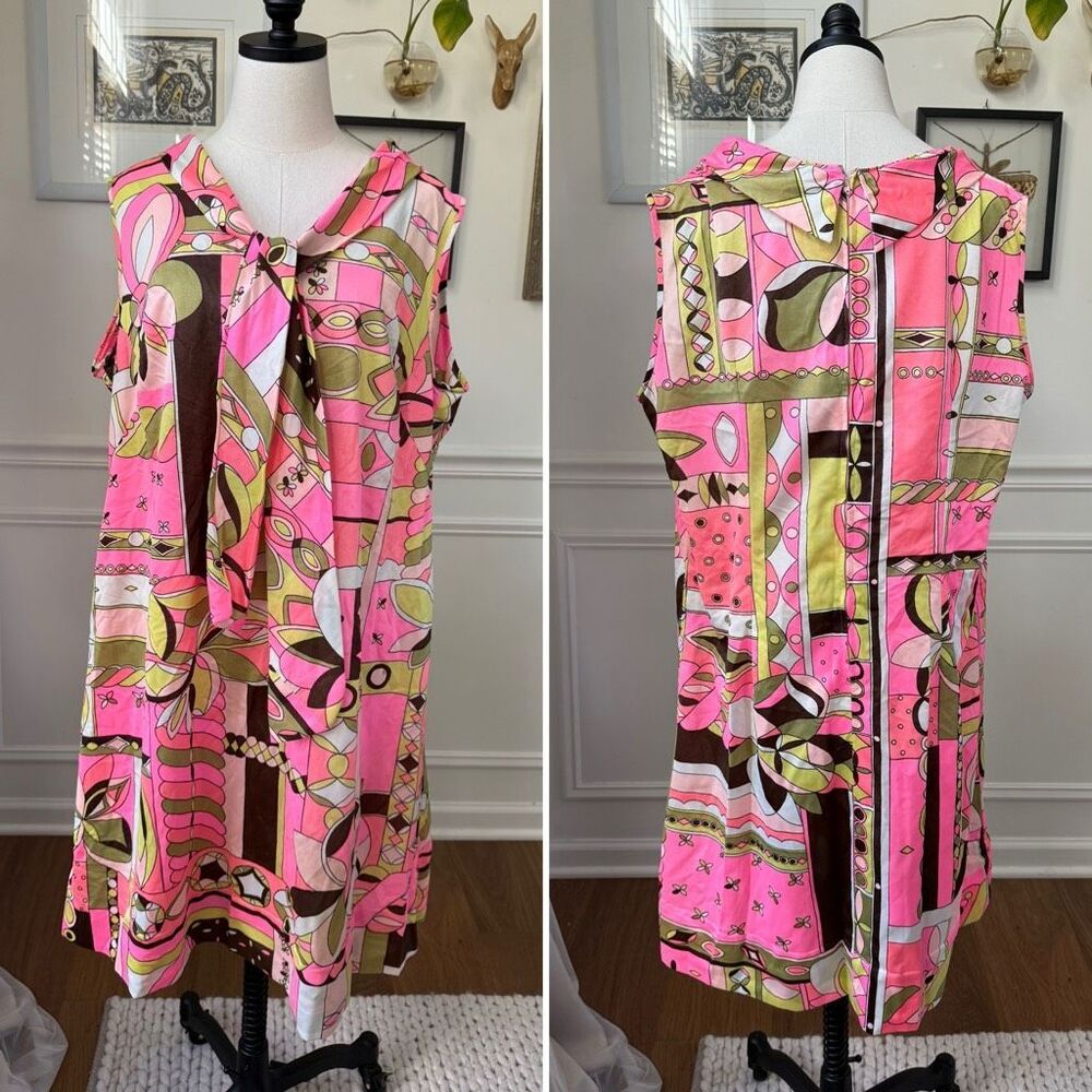 Vintage Volup 60s Mod Psychedelic Dress 2X 3X